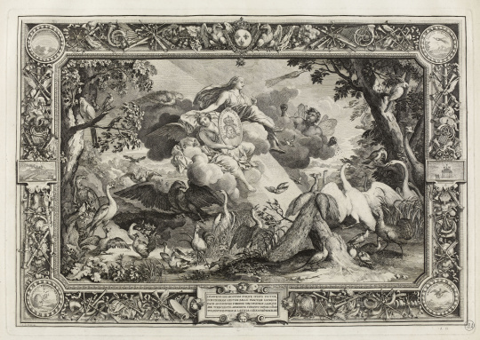Sébastien Leclerc, tapisserie "l’Allégorie de l’Air", 1670. 
D’après les cartons de Charles Le Brun.