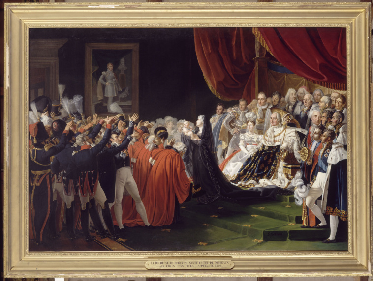Charles Nicolas Lafond | La duchesse de Berry présentant son fils le duc de Bordeaux au peuple et à l'armée | Images d'Art