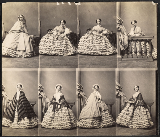André-Adolphe-Eugène Disdéri | Princesse Lise Troubetzkoy en huit poses,  quatre assise et quatre en pied | Images d'Art