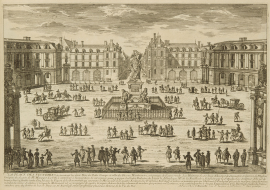 Perelle Planche 33 Vue De La Place Des Victoires Avec La Statue Pédestre De Louis Xiv