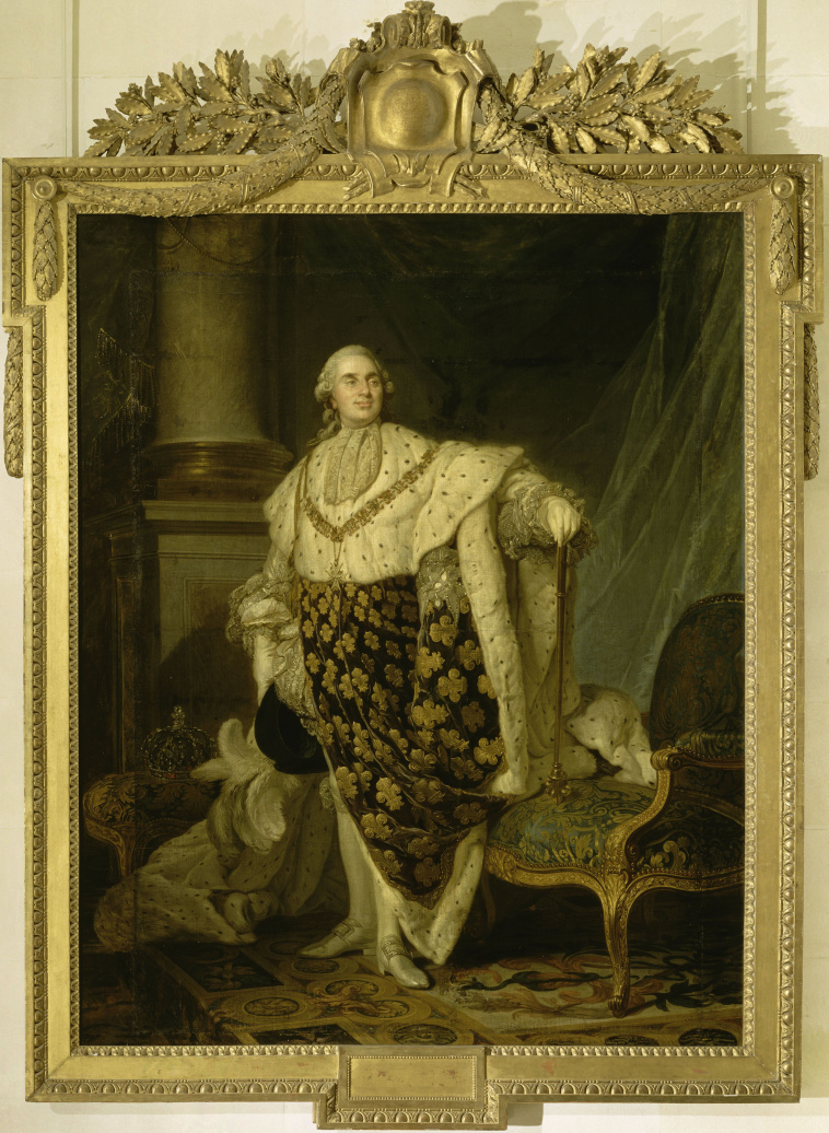 Antoine-Francois Callet - Louis XVI, roi de France et de Navarre revêtu du  grand costume royal en 1779 at 1stDibs