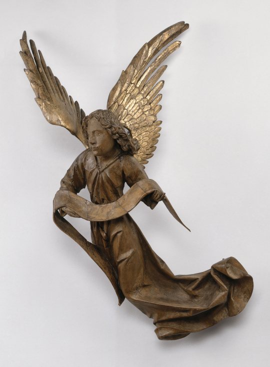 Ange volant tenant un phylactère Images d’Art