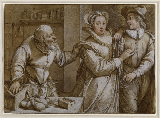 Hendrick Goltzius | Allégorie : trois personnages (dit vieillard ...