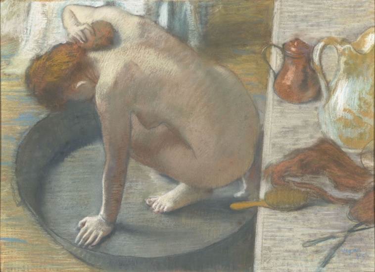 François-Rupert Carabin, Femme nue, accroupie, vue de profil - Femme nue,  assise de profil - Femme nue, couchée sur le ventre
