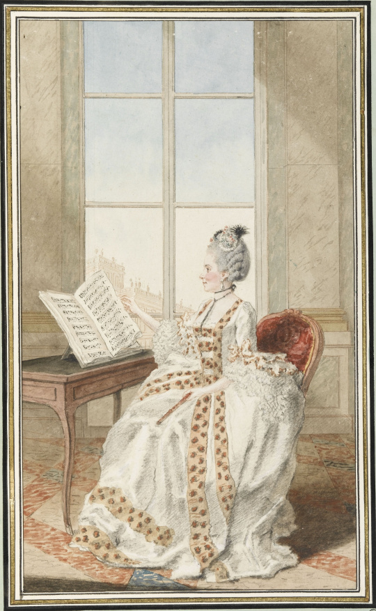 Carmontelle | Mademoiselle d'Avenart, virtuose de la plus grande force, jouant au concert de la reine | Images d'Art