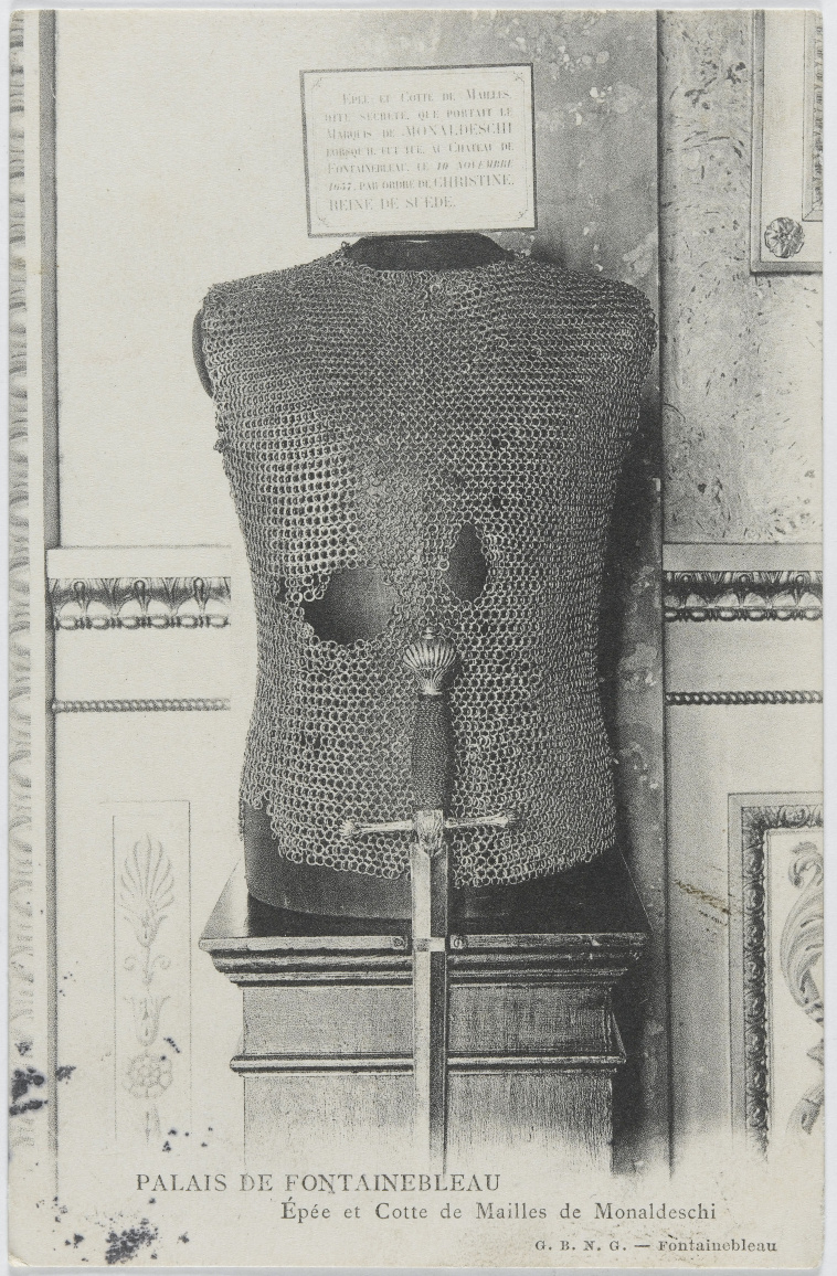 Chateau De Fontainebleau Epee Et Cotte De Mailles De Monaldeschi Exposee Dans La Galerie De Diane Images D Art