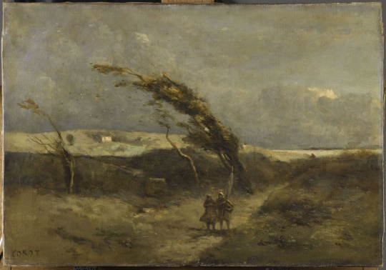 in the manner of Jean-Baptiste Camille Corot | Le Coup de vent | Images ...