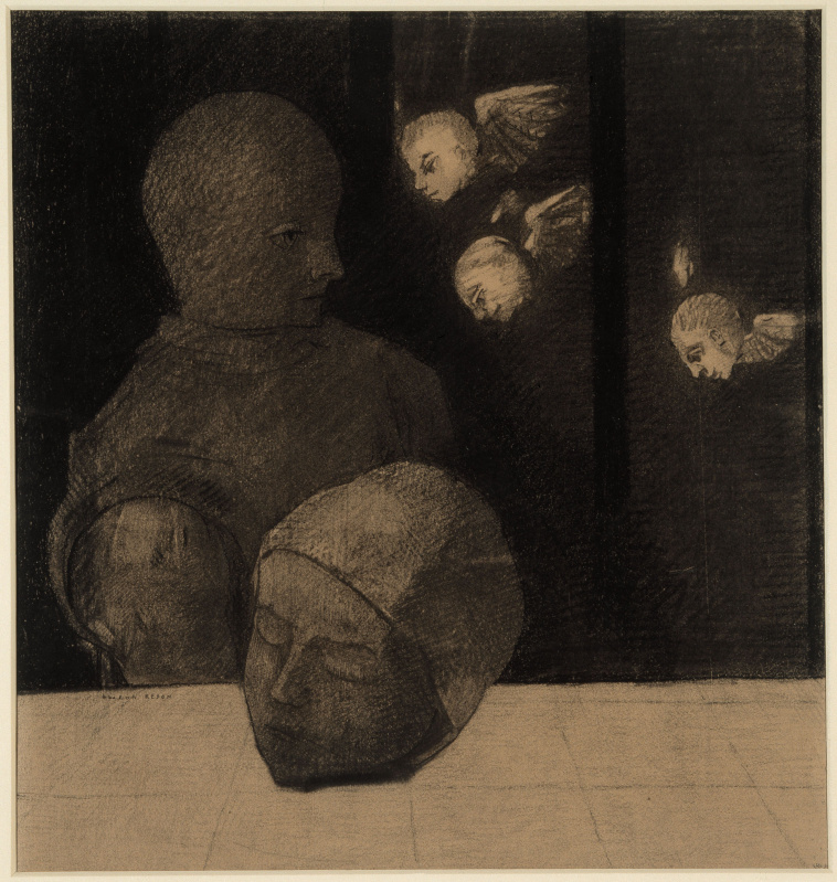 Tête de jeune femme, de profil à gauche - Odilon Redon