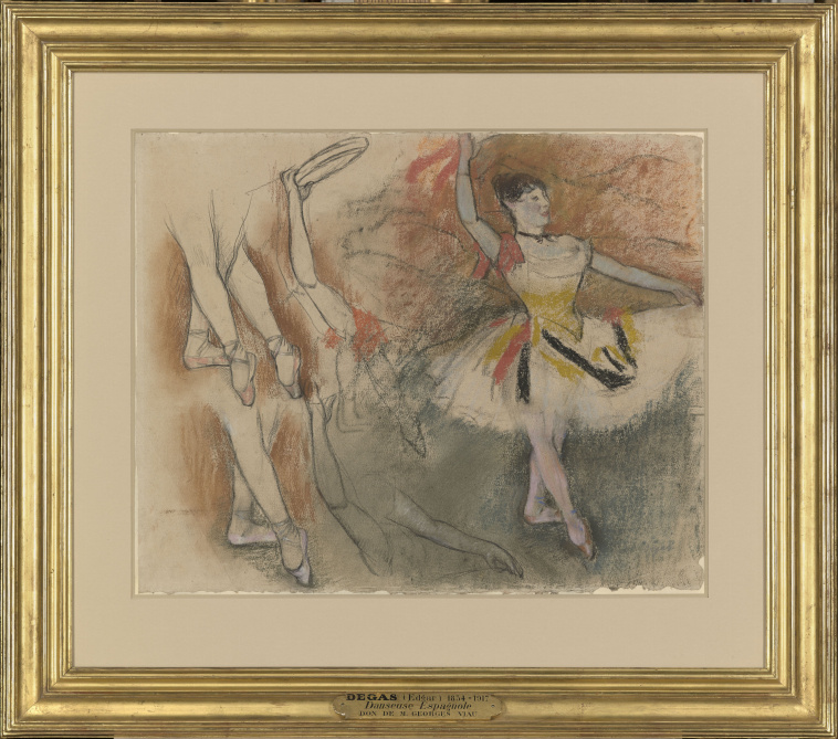 Danseuse au bouquet et étude de bras' Giclee Print - Edgar Degas