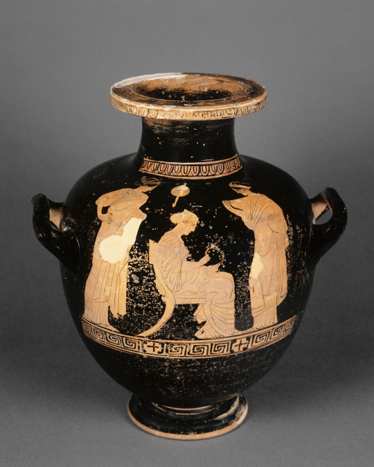 in the manner of Peintre de Cléophon Hydrie scène de gynécée